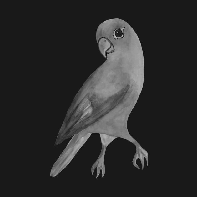 Black and white parrot by deadblackpony