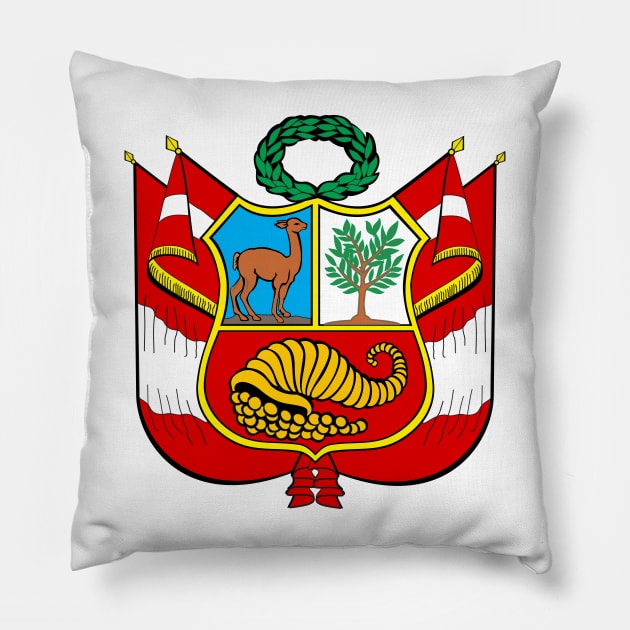 Escudo del Perú - Peru coat of arms - clean design Pillow by verde