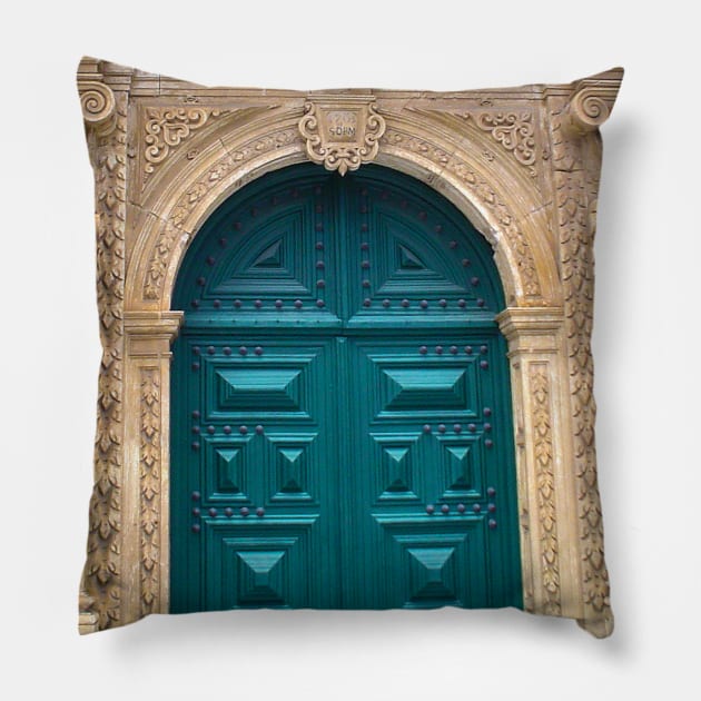 Baroque church with carved stone facade Pillow by Marccelus
