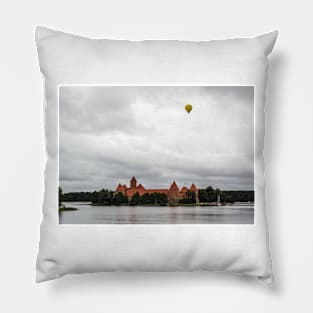 Yellow air balloon over red Castle Pillow