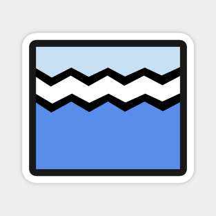 Abstract zigzag - blue, black and white. Magnet