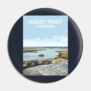 Hurst Point Hampshire gift. New Forest Travel poster Pin