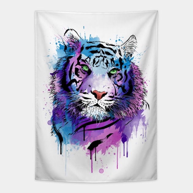 Tiger Watercolor Tapestry by DrMonekers