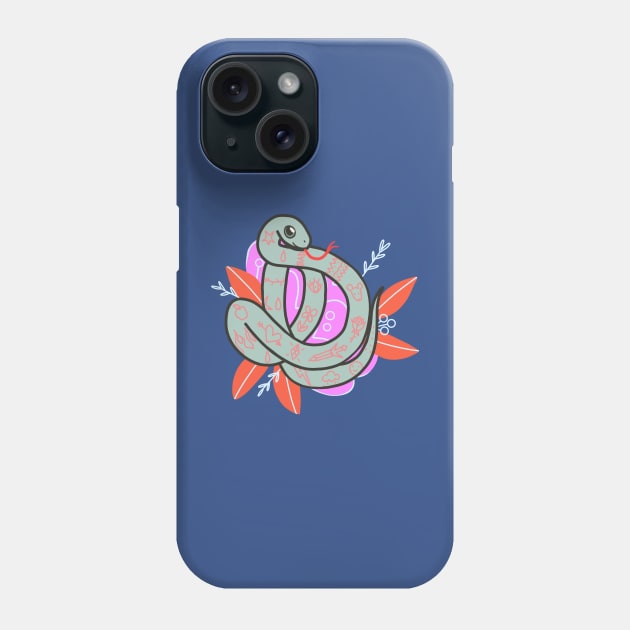 Tattooed Baby Snake Phone Case by Adrielle-art