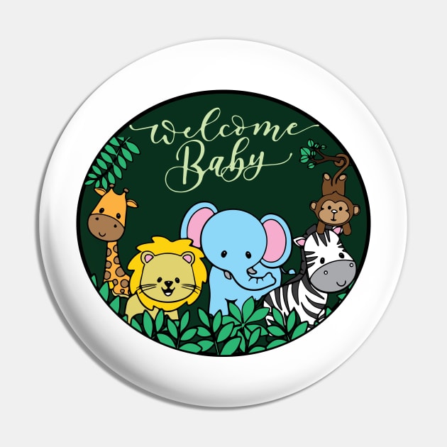 Welcome Baby - Jungle Pin by AmazingArtMandi