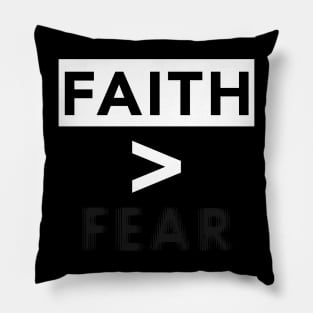 Faith Over Fear Inspirational Affirmation Bible Art Pillow