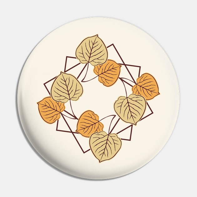 Aspen Leaves in Squares Pin by lents