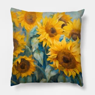 Sunflowers Floral Yellow Pillow