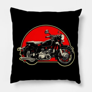 1955 R69 Retro Red Circle Motorcycle Pillow