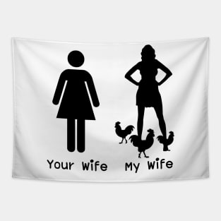 My Wife Farm Animal Love Chicken Farmer Gifts Tapestry