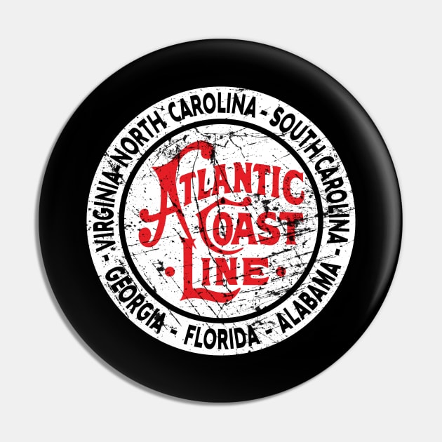 Distressed Atlantic Coast Line Railroad Pin by Railway Tees For All