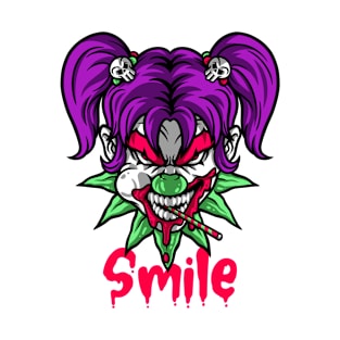 Halloween Scary Clown Girl T-Shirt