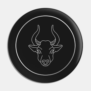 Taurus Zodiac Art Silver Pin