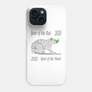 Year of the Rat Funny Covid 19 Mask Phone Case