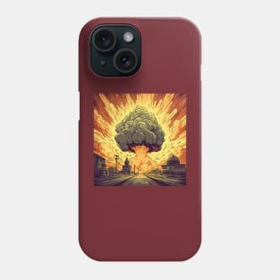 Illustration of catastrophic event. Nuclear explosion Phone Case