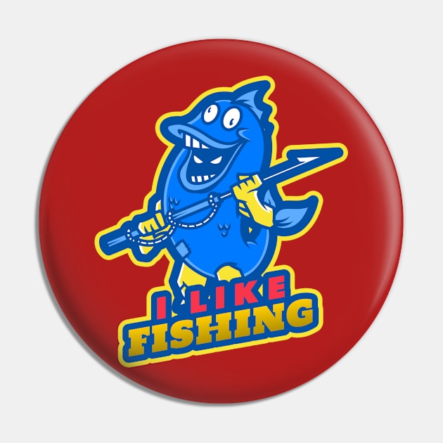 I Like Fishing Design T-shirt Coffee Mug Apparel Notebook Sticker Gift Mobile Cover Pin by Eemwal Design