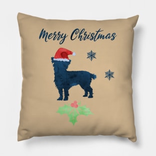 Christmas Cairn Terrier Dog Art Santa Claus Hat Pillow