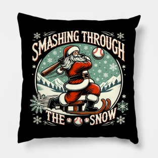 Baseball Player Christmas Santa Pillow