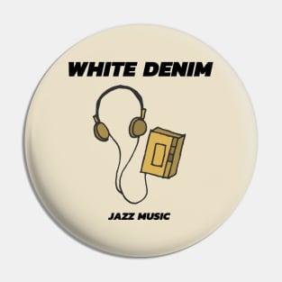 White Denim / Cassette Tape Style Pin