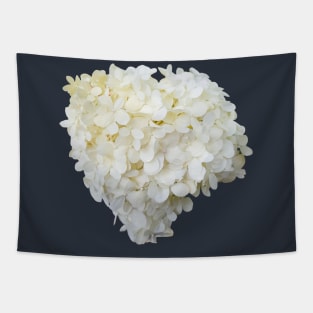 White Hydrangea Floral Photo Cutout Tapestry