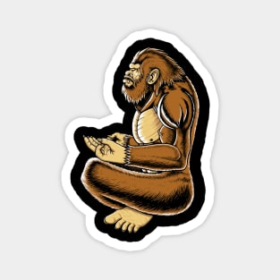 Big foot meditation peaceful mind fanny Sasquatch Magnet