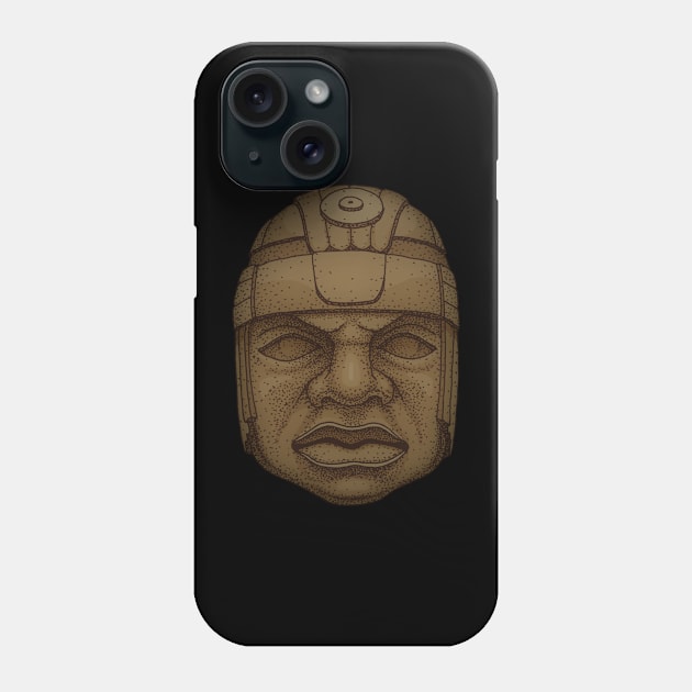 Olmec Stone Head Sandstone Phone Case by Ninjangulo