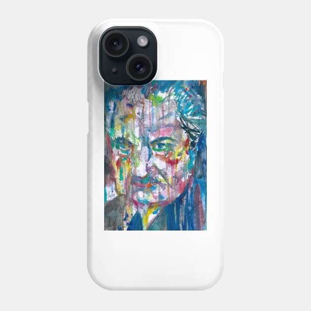 MARTIN HEIDEGGER watercolor portrait Phone Case by lautir