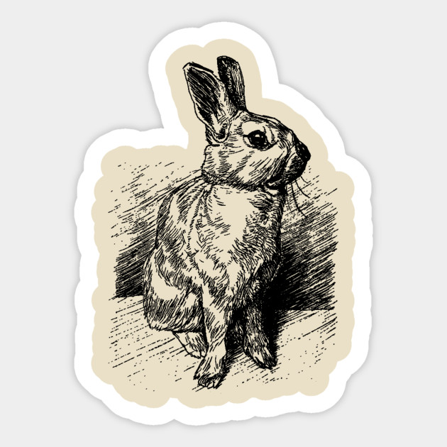 Rabbit in Ink - Rabbit - Sticker | TeePublic