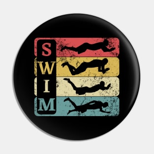 Retro Vintage Swimmer Swimming Pin