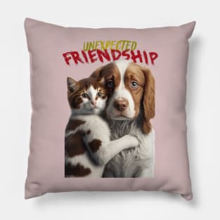 UNEXPECTED FRIENDSHIP - CAT AND DOG Pillow