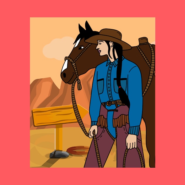 Retro Wild West Cowboys Rodeo by flofin