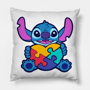 Stitch Autism Awareness Pillow