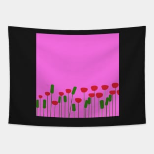 Poppies on pink Tapestry