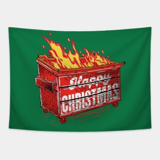 Happy Dumpster Christmas Tapestry