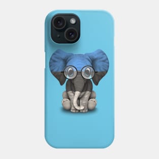 Baby Elephant with Glasses and Estonian Flag Phone Case