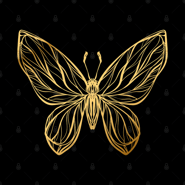 Gold Butterfly by OKUR Creative