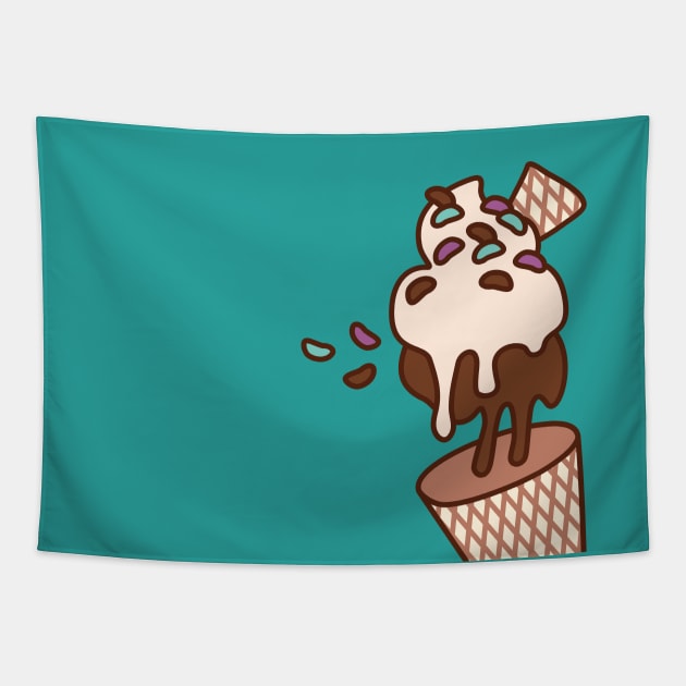 Chocolate Antigravity Ice Cream Tapestry by XOOXOO