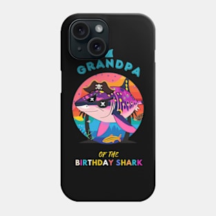 Grandpa of the Shark Birthday Matching Family Phone Case