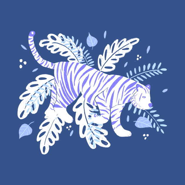 White and blue tiger in the jungle by Home Cyn Home 