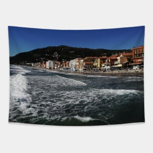 Liguria landscape photography beach and sea Tapestry