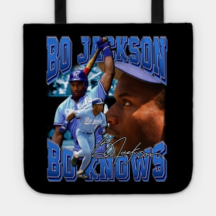 Bo Jackson Bo Knows Signature Vintage Legend Baseball Football Bootleg Rap Graphic Style Tote