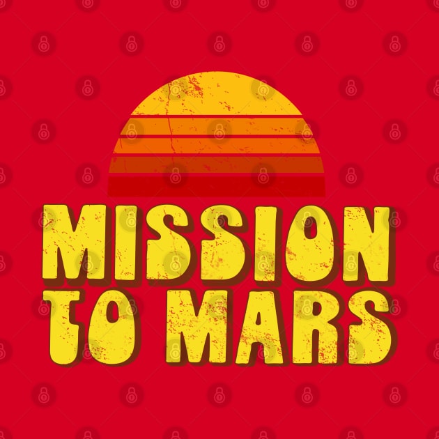 Mission to Mars - Retro Yellow by Jitterfly