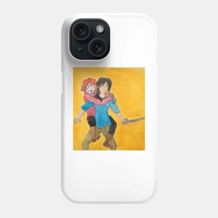 What are best friends for? Fantasy watercolor illustration elf wizard and human rogue Phone Case