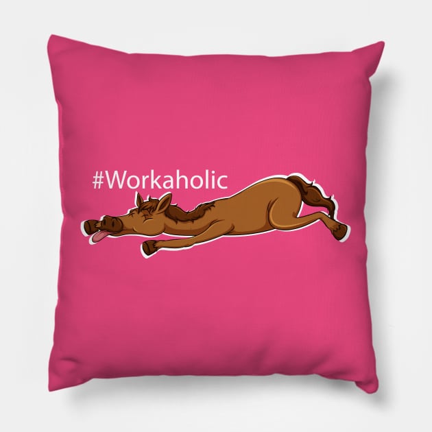 Hash tag Workaholic Pillow by CatCoconut-Art