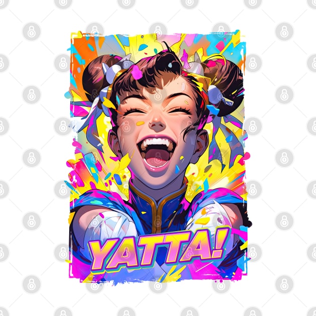 #1 CHEERFUL WINNER - CHUN LI STREET FIGHTER | Vintage Video Game T-Shirt Design Pop Art | PROUD OTAKU by PROUD OTAKU