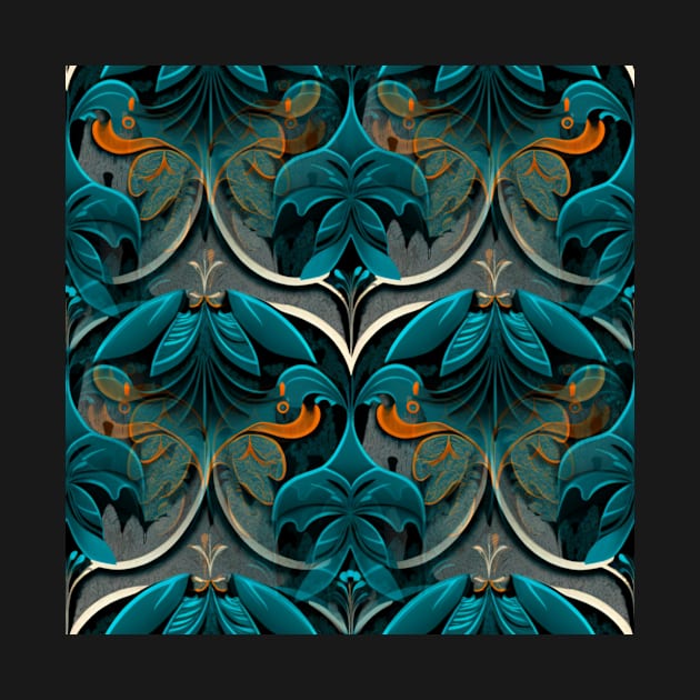 Fancy Teal and Orange by boingojennie