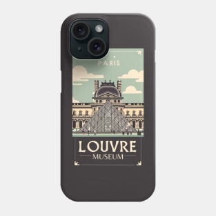 A Vintage Travel Art of the Louvre Museum in Paris - France Phone Case