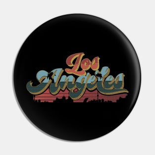 Los angeles Cali skyline typo logo Pin