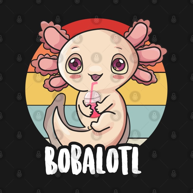 Retro 90s Axolotl Shirts Funny Bobalotl Axolotl Boba Tea by Boneworkshop