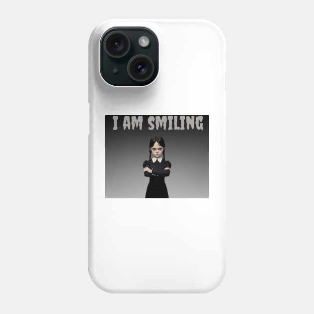 Wednesday Addams  Style -  I am smiling Phone Case by TheArtfulAI